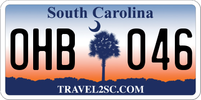 SC license plate OHB046