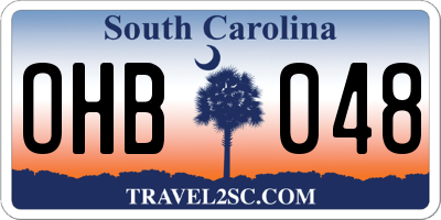 SC license plate OHB048