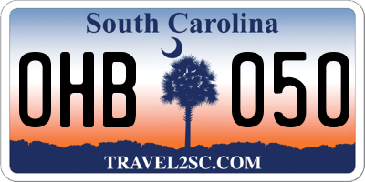 SC license plate OHB050