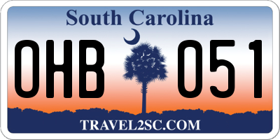 SC license plate OHB051
