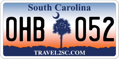 SC license plate OHB052
