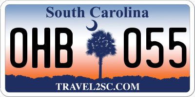 SC license plate OHB055