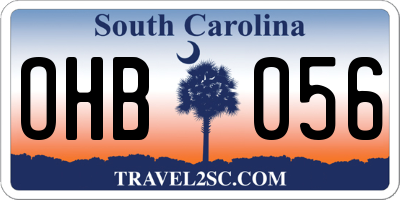 SC license plate OHB056