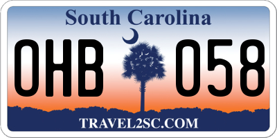 SC license plate OHB058