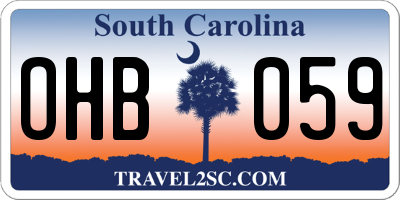 SC license plate OHB059