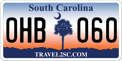 SC license plate OHB060