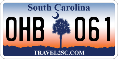 SC license plate OHB061