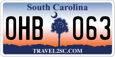 SC license plate OHB063