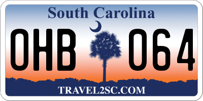 SC license plate OHB064