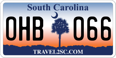 SC license plate OHB066