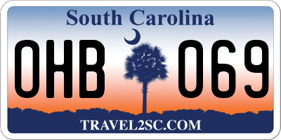 SC license plate OHB069