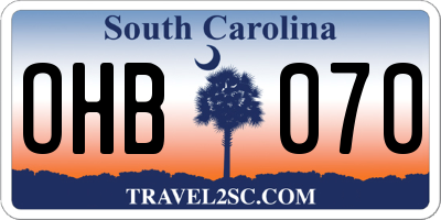 SC license plate OHB070