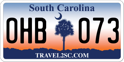 SC license plate OHB073