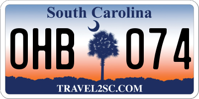 SC license plate OHB074