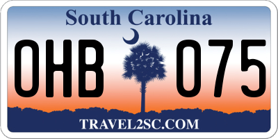SC license plate OHB075