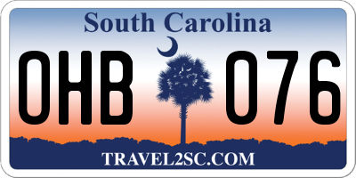 SC license plate OHB076