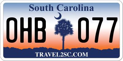 SC license plate OHB077