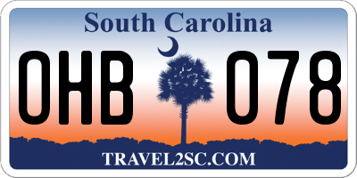 SC license plate OHB078