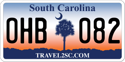SC license plate OHB082
