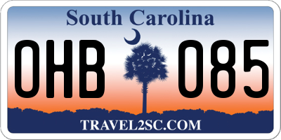 SC license plate OHB085