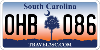 SC license plate OHB086