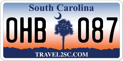 SC license plate OHB087