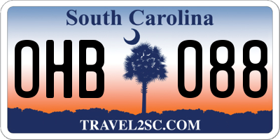 SC license plate OHB088