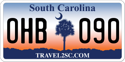 SC license plate OHB090