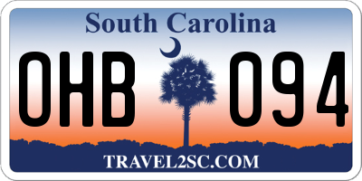 SC license plate OHB094