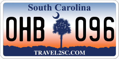 SC license plate OHB096