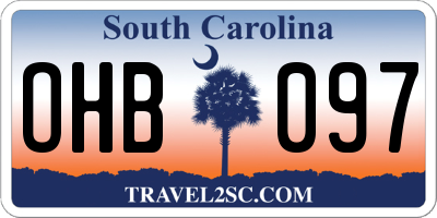 SC license plate OHB097