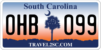 SC license plate OHB099