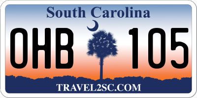 SC license plate OHB105