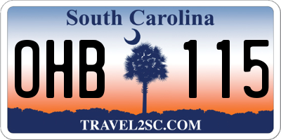 SC license plate OHB115