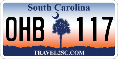 SC license plate OHB117
