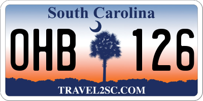 SC license plate OHB126