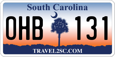 SC license plate OHB131