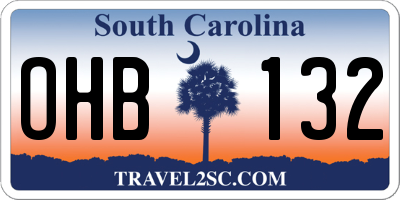 SC license plate OHB132