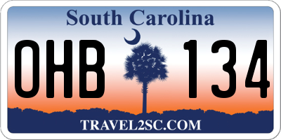 SC license plate OHB134