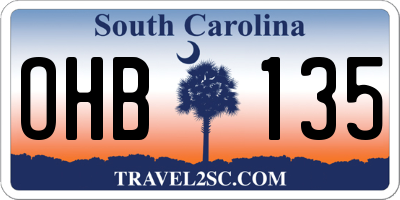 SC license plate OHB135