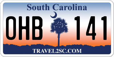 SC license plate OHB141