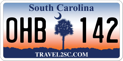 SC license plate OHB142