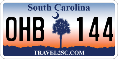 SC license plate OHB144