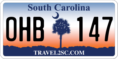 SC license plate OHB147