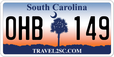 SC license plate OHB149