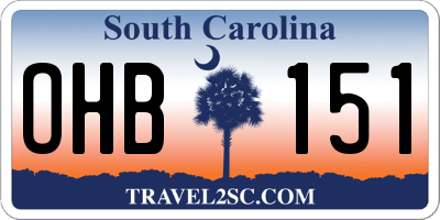 SC license plate OHB151