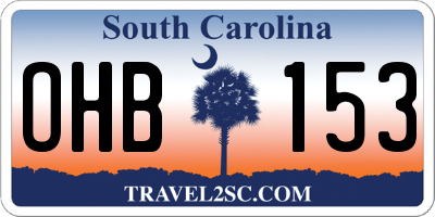SC license plate OHB153