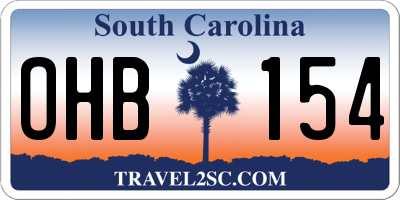 SC license plate OHB154