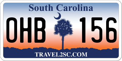 SC license plate OHB156