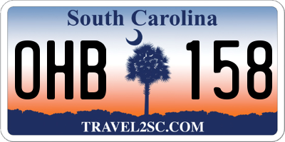 SC license plate OHB158